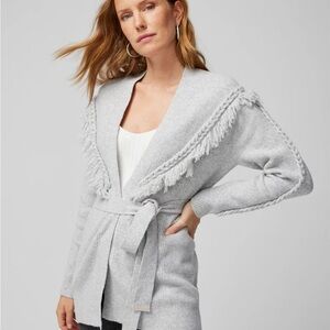 NWT WHBM Fringe Belted Cardigan